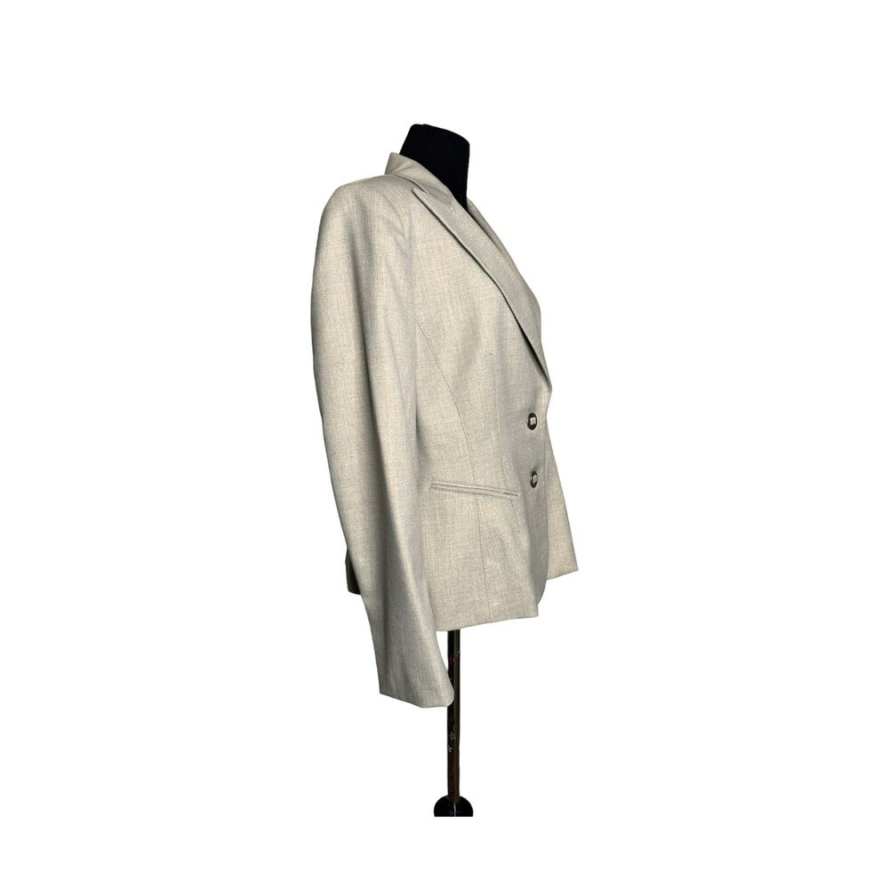 Albert Nipon Shimmery Tan Pant Blazer Suit Size 12 - image 7